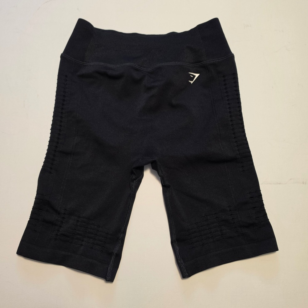 Gymshark Energy+ Seamless Eyelet High Waisted Biker Shorts Black Size Small